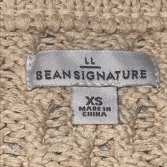 3201103 L.L. Bean Signature Women Cotton Fisherman Cable Tunic Sweater Beige XS - Picture 2 of 13